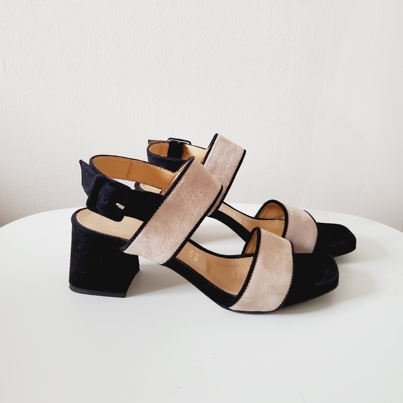 ANTHRO (Paolo Mattei) Colorblock Heeled Sandals - Picture 8 of 9